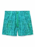 Zegna - Straight-Leg Printed Swim Shorts - Blue
