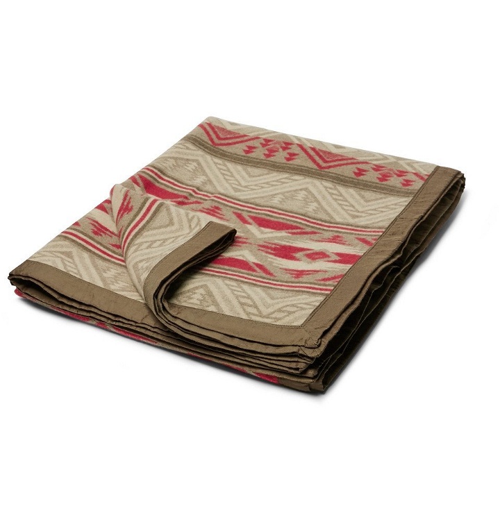 Photo: RRL - Cotton and Wool-Blend Jacquard Blanket - Brown