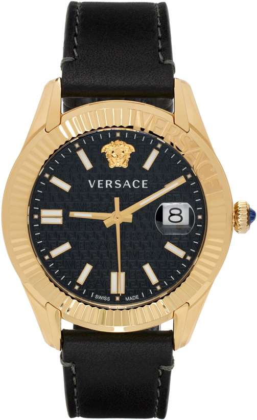 Photo: Versace Black & Gold Greca Time Watch