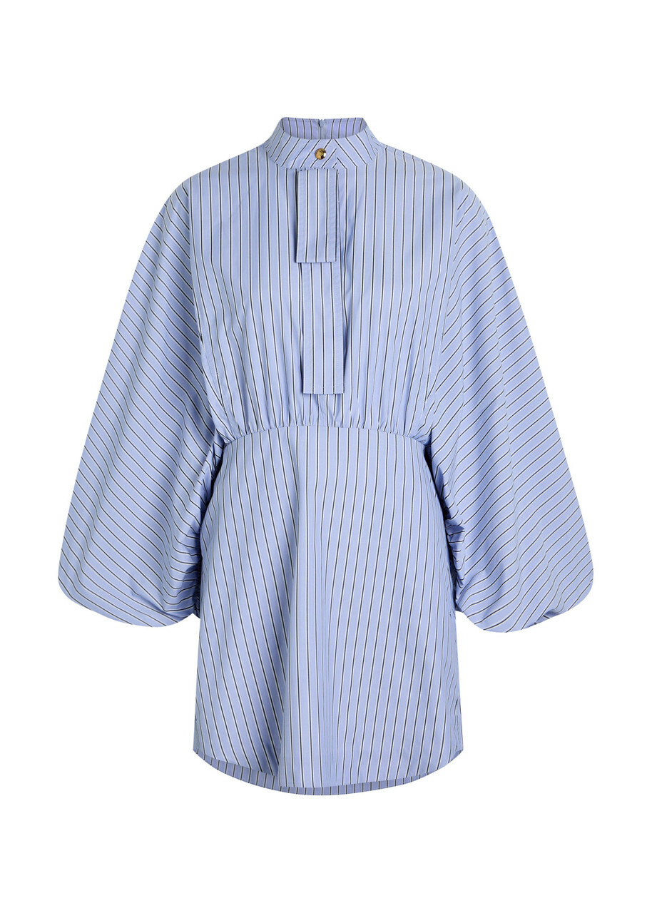 Zimmermann Drawstring Striped Woven Mini Shirt Dress Multicoloured 1