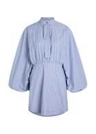 Zimmermann Drawstring Striped Woven Mini Shirt Dress Multicoloured 1