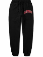 READYMADE - Tapered Logo-Print Cotton-Blend Jersey Sweatpants - Black