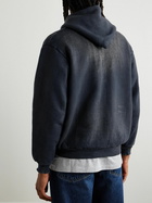 A.PRESSE - Cotton-Jersey Zip-up Hoodie - Blue