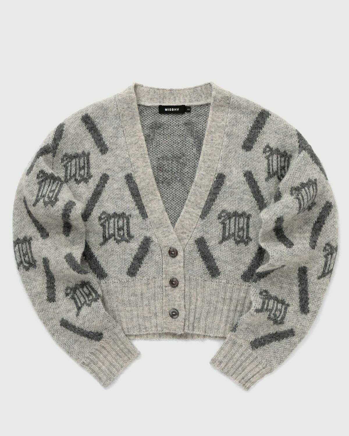 Misbhv M Argyle Knit Cardigan Grey Zippers & Cardigans