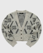 Misbhv M Argyle Knit Cardigan Grey Zippers & Cardigans