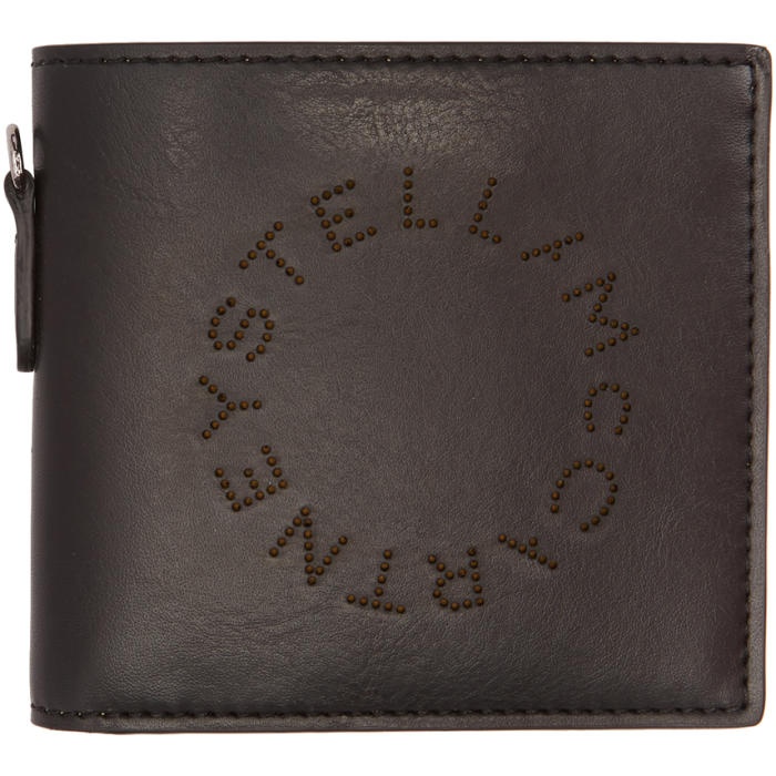 Stella McCartney Black Perforated Logo Bifold Wallet