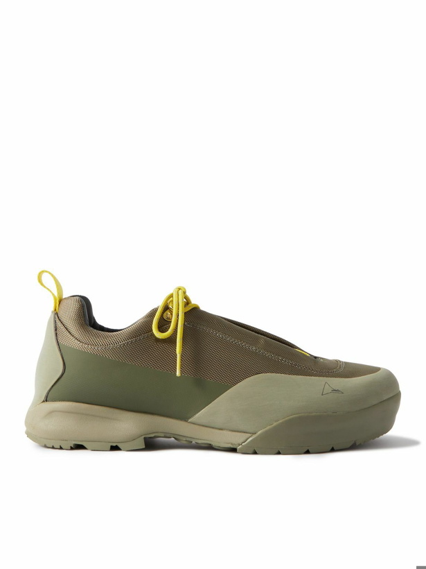 Photo: ROA - Rubber and Canvas-Trimmed Mesh Hiking Sneakers - Green