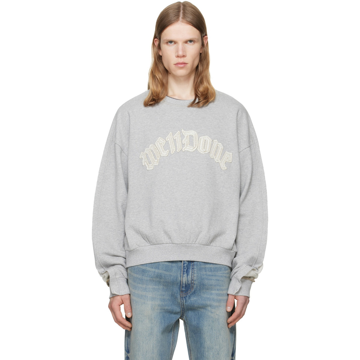 We11done Gray Inside-Out Sweatshirt