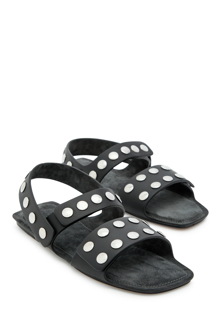 Khaite Boden Studded Leather Sandals Black