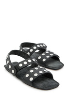 Khaite Boden Studded Leather Sandals Black