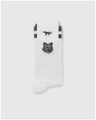 Maison Kitsune Bold Fox Head Sporty Socks White - Mens - Socks