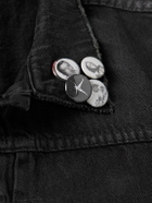 Enfants Riches Déprimés - Appliquéd Distressed Panelled Denim Jacket - Gray