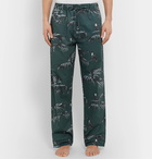 Desmond & Dempsey - Printed Organic Cotton Pyjama Trousers - Green