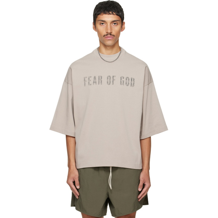 Photo: Fear of God ESSENTIALS Gray Merch T-shirt