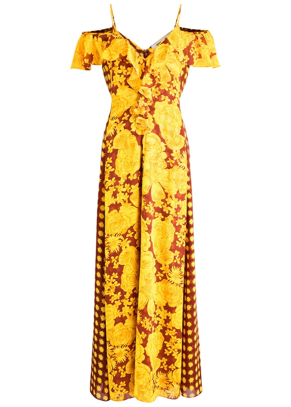 Photo: Diane Von Furstenberg Aya Printed Chiffon Maxi Dress Yellow