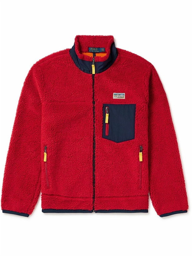 Photo: Polo Ralph Lauren - Shell-Trimmed Fleece Jacket - Red