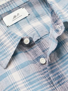 Mr P. - Checked Linen Shirt - Blue