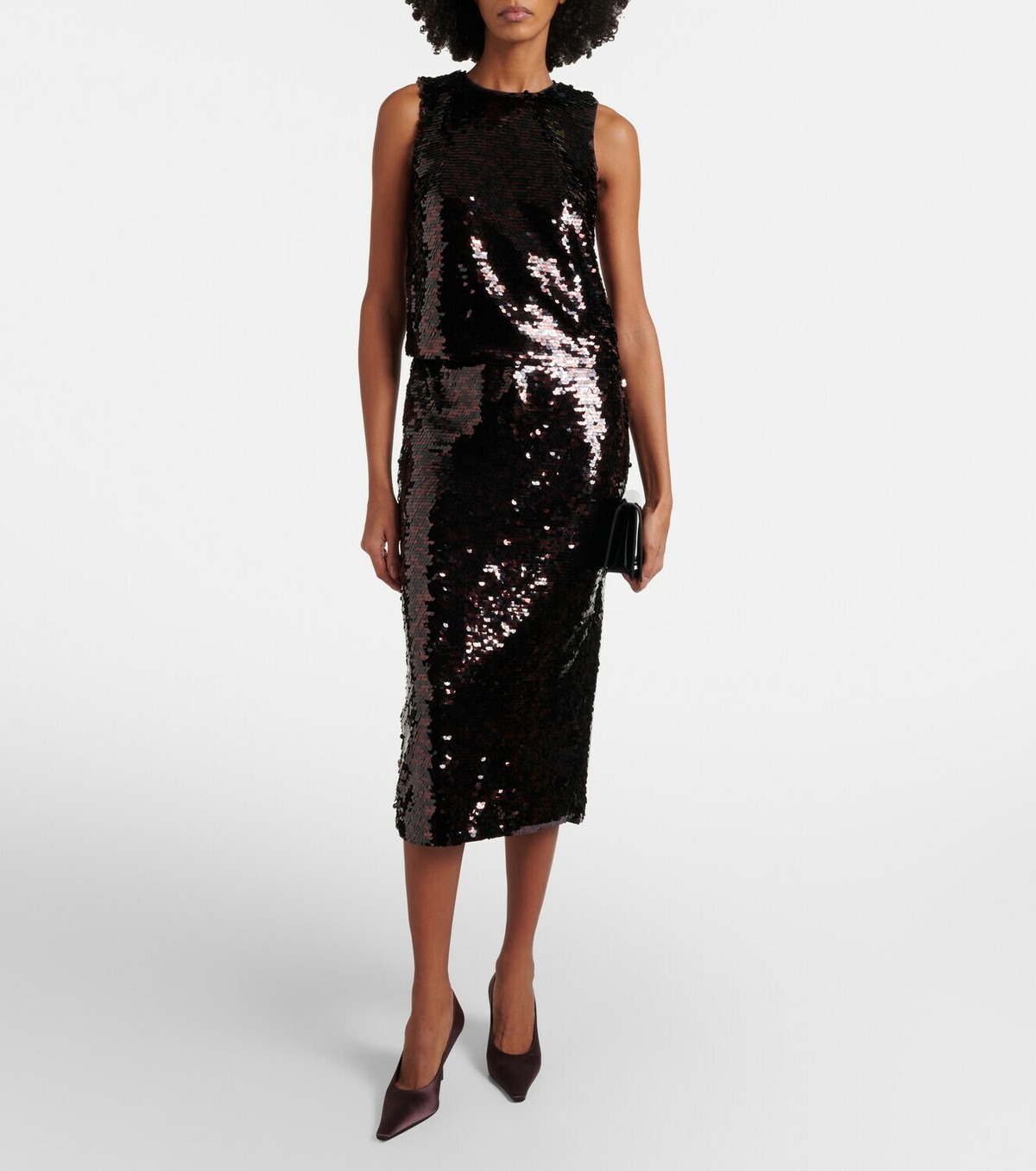 Staud Ciara sequined pencil skirt