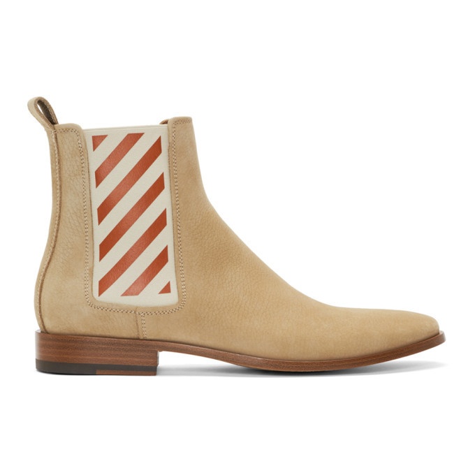 Photo: Off-White Beige Chelsea Boots