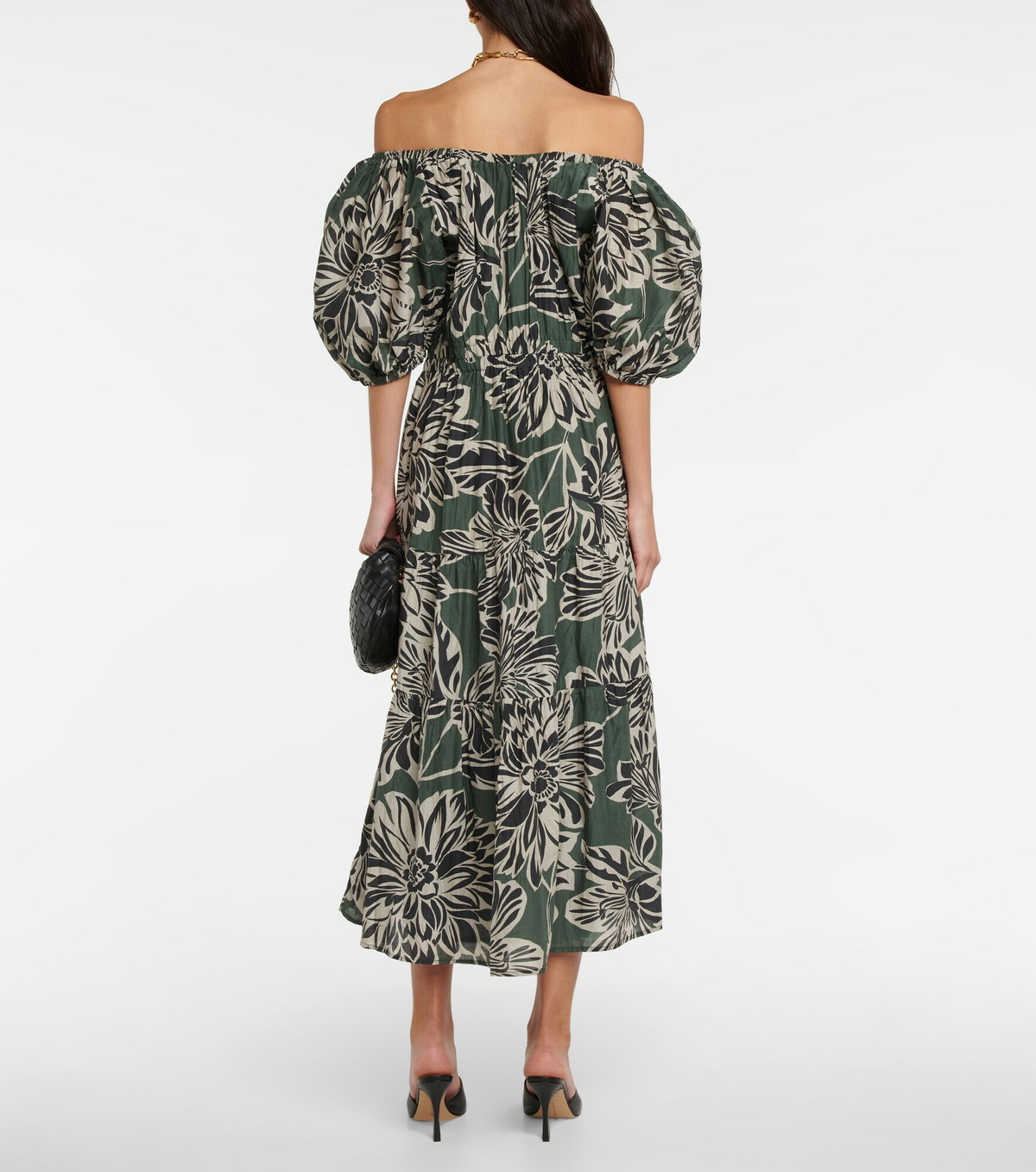 Velvet - Raya floral cotton and silk midi dress Velvet