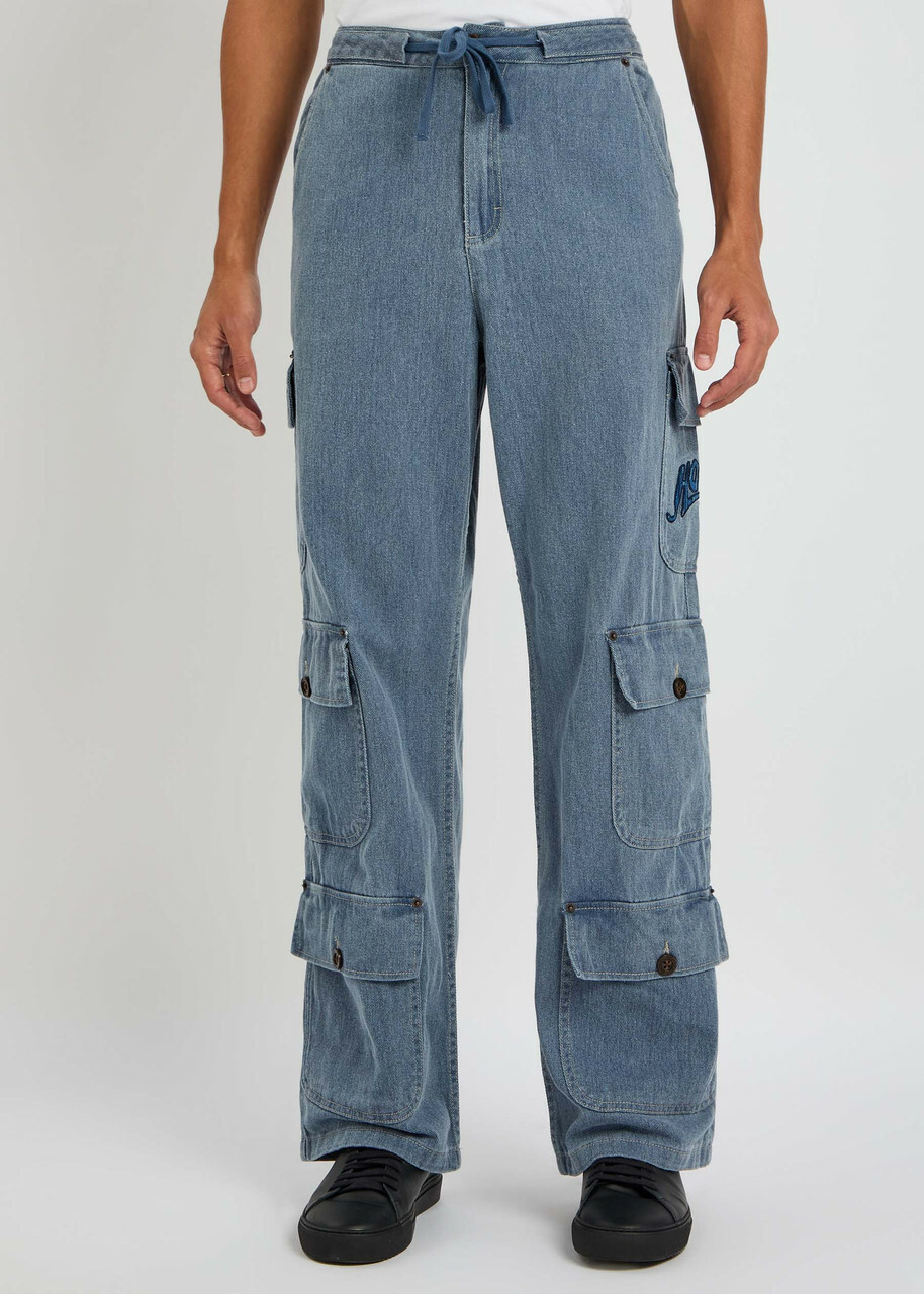 Honor The Gift Motorhead Denim Cargo Trousers Navy