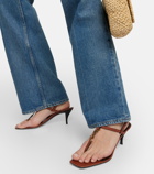 Saint Laurent Cassandra leather thong sandals