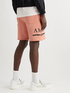 AMIRI - Straight-Leg Logo-Print Cotton-Jersey Drawstring Shorts - Pink