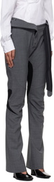 Ottolinger Gray Slim Multiline Suit Trousers