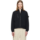 Stone Island Black 1200036 Stretch Nylon Tech Fleece Jacket