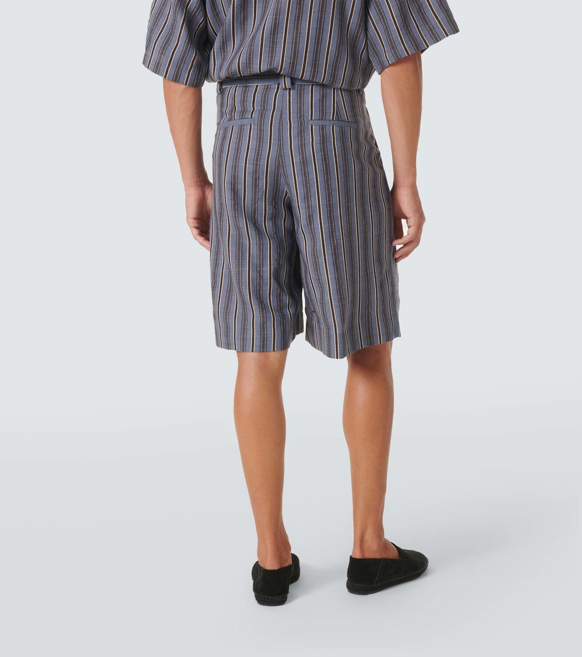 King & Tuckfield Striped wool Bermuda shorts