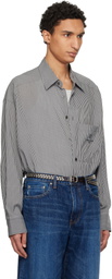 WOOYOUNGMI Black Stripe Over Size Shirt