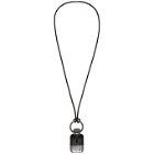 Saint Laurent Black and Silver Flask Necklace