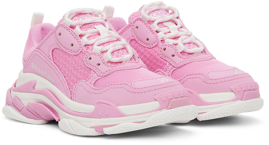 Balenciaga Kids Kids Pink & White Triple S Sneakers