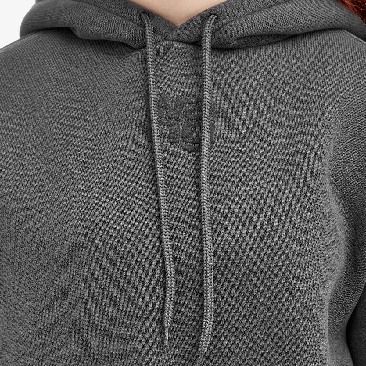 Alexander Wang Women's Essential Terry Logo Hoodie in Soft Obsidian