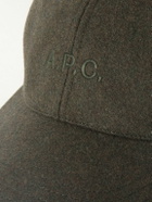 A.P.C. - Charlie Logo-Embroidered Wool-Blend Baseball Cap - Brown