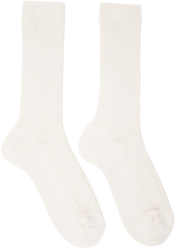 Photo: AURALEE Off-White Low Gauge Socks