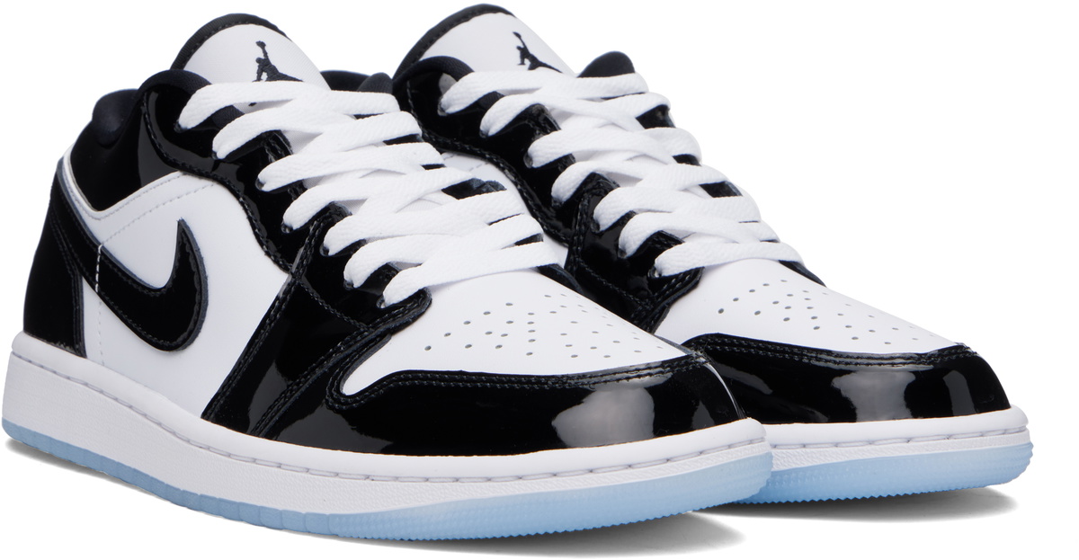 low top jordans black and white