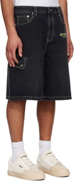 Off-White Black Safari Cargo Denim Shorts