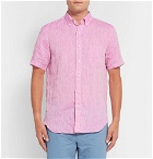 Beams Plus - Button-Down Collar Slub Linen Shirt - Men - Pink