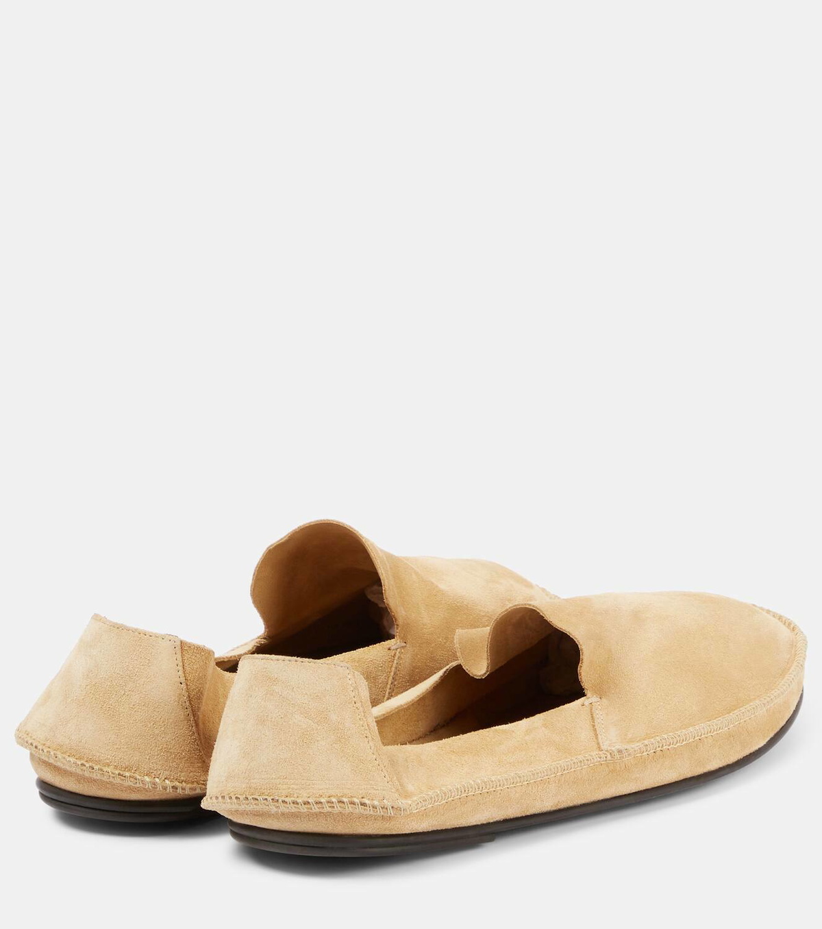 ローファー・オックスフォード [The Row] Tyler Loafer in Suede Tyler Loafer Black in Suede – The Row
