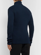 Bottega Veneta - Ribbed Cotton-Blend Rollneck Sweater - Blue