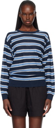 Nothing Written Blue Stripe Round Pullover Sweater