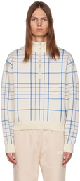 Jacquemus Off-White & Blue Le Chouchou 'La Maille Carro' Sweater