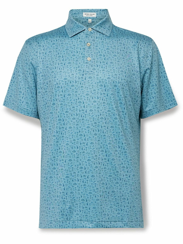 Photo: Peter Millar - Hole in One Printed Stretch-Jersey Polo Shirt - Blue
