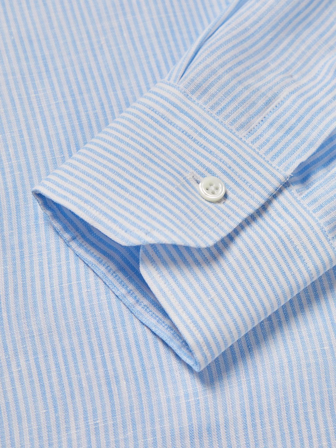 MP Massimo Piombo - Striped Linen Shirt - Blue