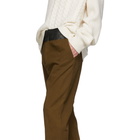 Haider Ackermann Brown Contrast Waistband Trousers