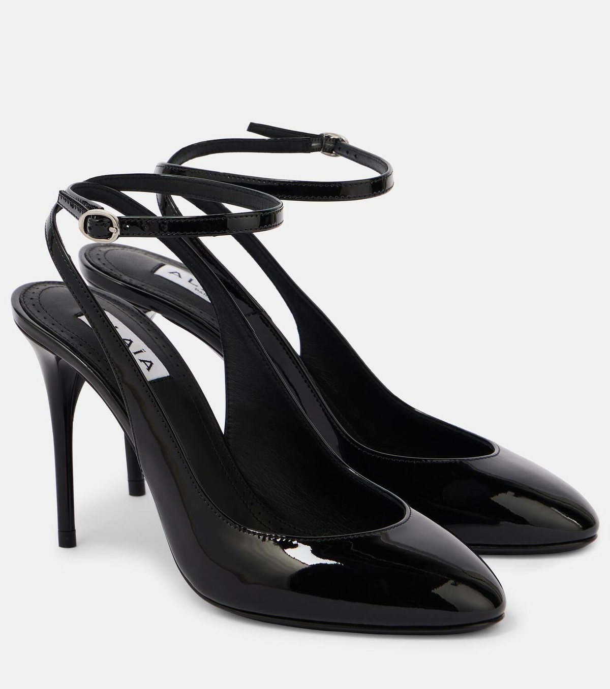 Alaia Decollete Pumps 105mm In White Black Cowhide 121913