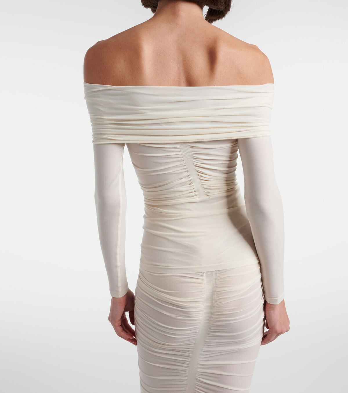Wolford Draped semi-sheer off-shoulder top