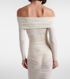 Wolford Draped semi-sheer off-shoulder top