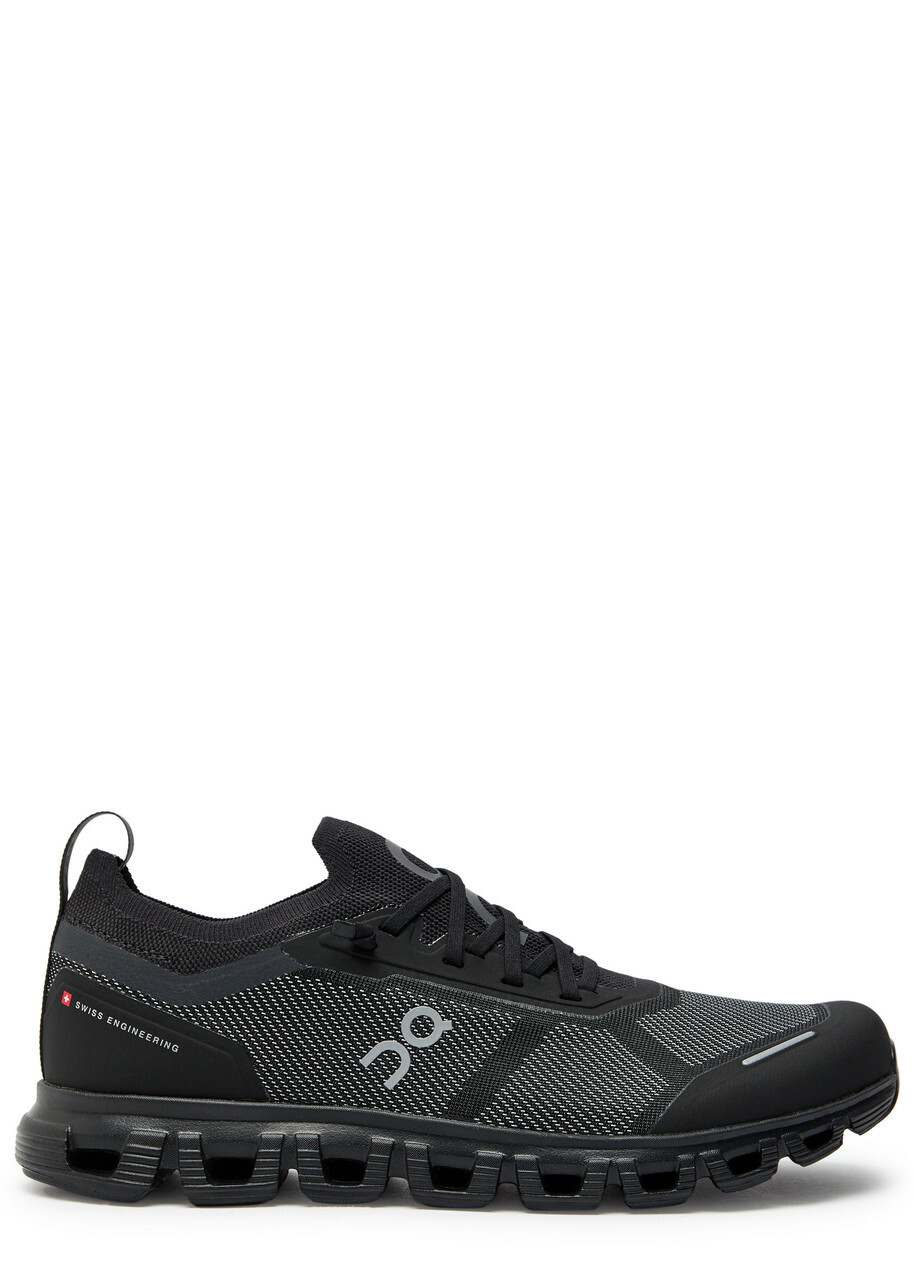 ON Cloud 6 Versa Panelled Mesh-knit Sneakers Black
